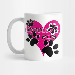 Doodle Dog Mom Big Heart Paw Prints Mug
